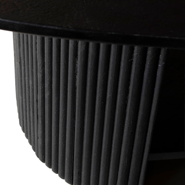 Giga Meubel - Salontafel Deens Ovaal - Zwart Hout - 130cm - Lorna