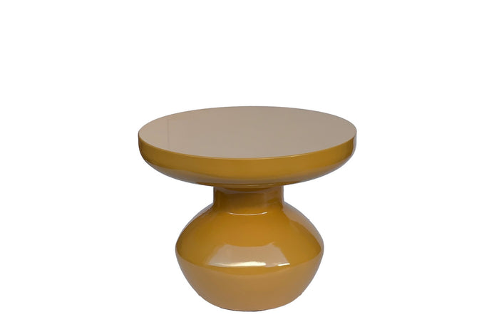 Livingfurn - Bijzettafel Rond - Geel Staal - 41x40,5x34cm - Brix