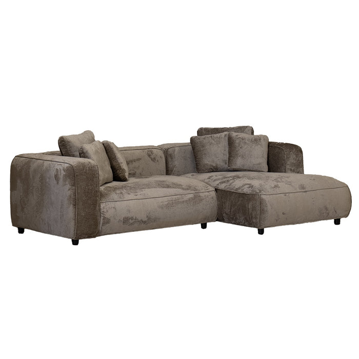 Giga Meubel - Chaise Longue Bank Taupe Stof - 3-zits Rechts - Nantes