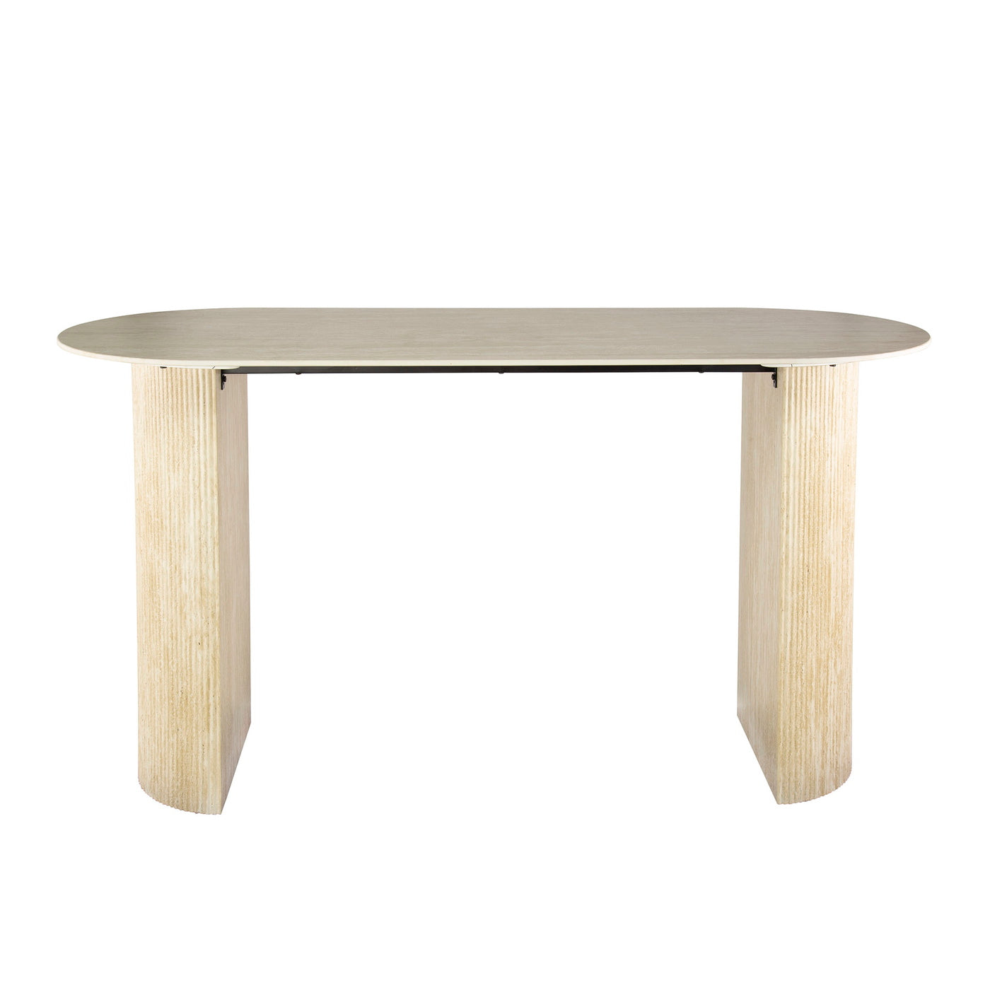 Giga Meubel - Bartafel Ovaal - Travertin - 178x70x92cm - Romano