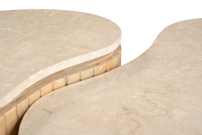 Brix - Salontafel  Sorai Natural Bottecino Set van 2 - 38x50x40cm