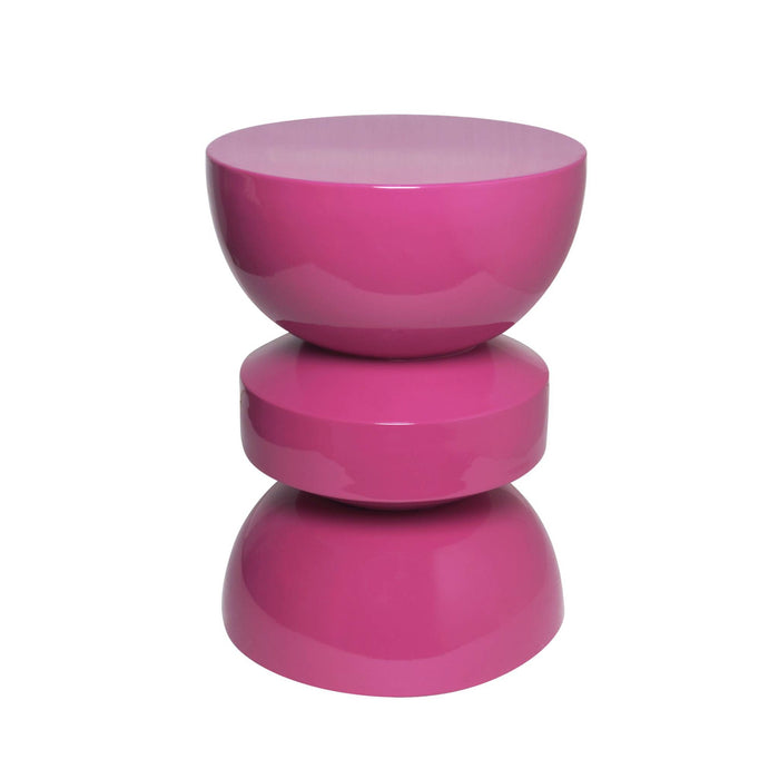 sweeek - Bijzettafel, nachtkastje metaal glanzend effect