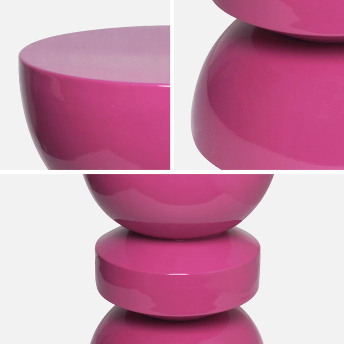 sweeek - Bijzettafel, nachtkastje metaal glanzend effect