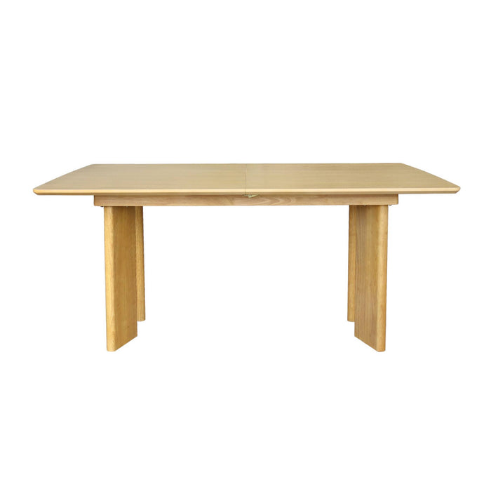 sweeek - Uitschuifbare rechthoekige eettafel rubberhout en eikenfineer