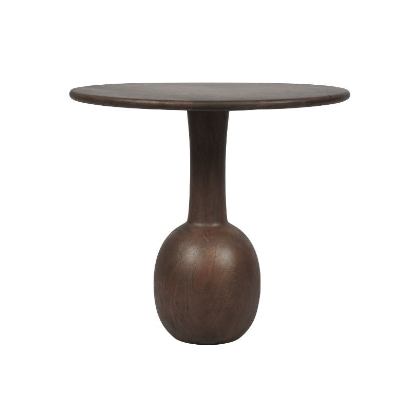 StarFurn - Bijzettafel Rond Bruin Hout - 50x50x45cm - Donna