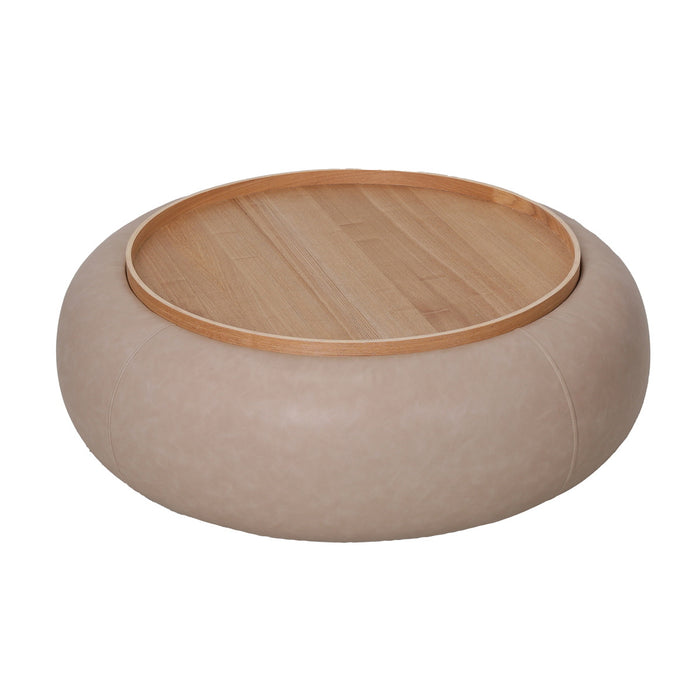 DÉJA Living - Salontafel Taupe|Naturel - Ø102x102x35cm - Draby