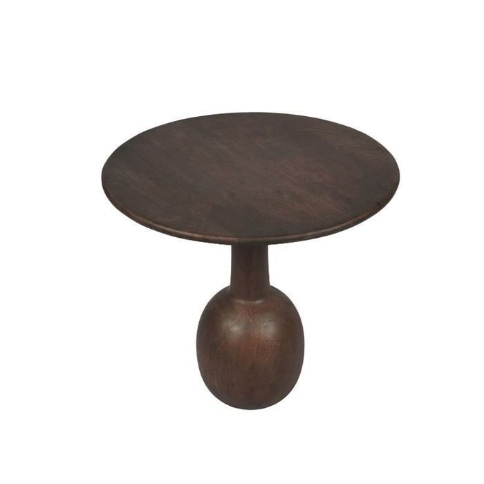 StarFurn - Bijzettafel Rond Bruin Hout - 50x50x45cm - Donna