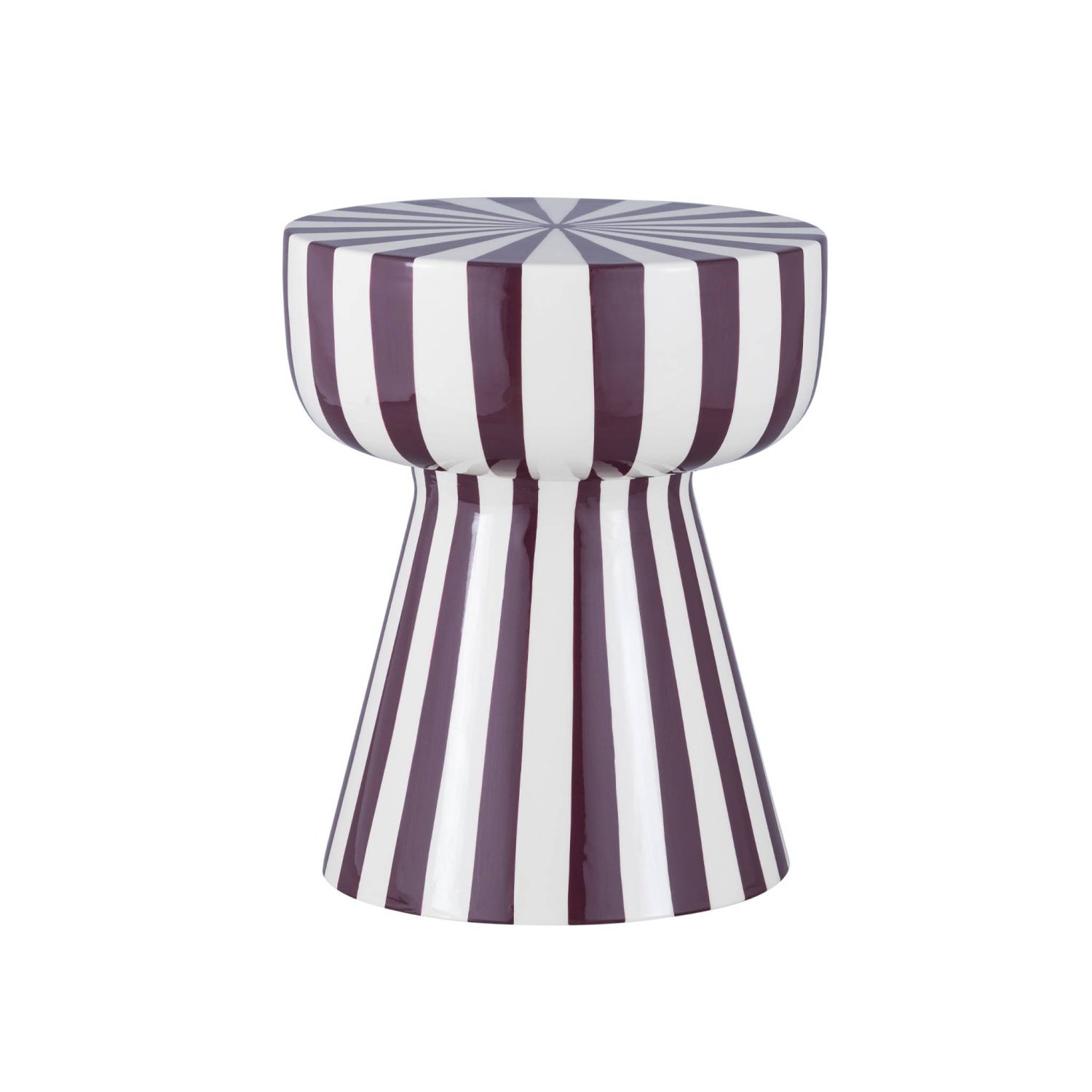 sweeek - Bijzettafel, nachtkastje, geëmailleerd staal gestreept