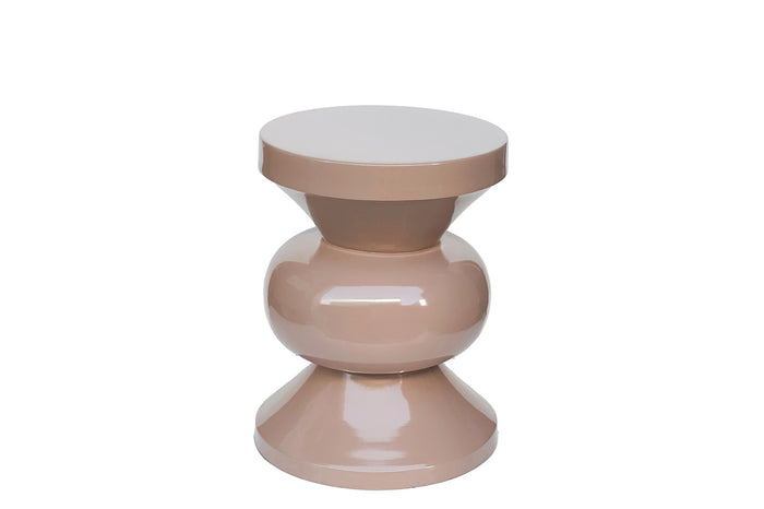 Livingfurn - Bijzettafel Rond - Roze Staal - 36x36x47cm - Brix