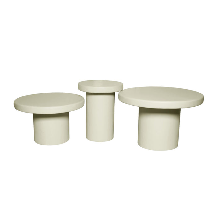 StarFurn - Salontafel Zandkleur Hout - Set van 3 - 70x70x45cm - Maya