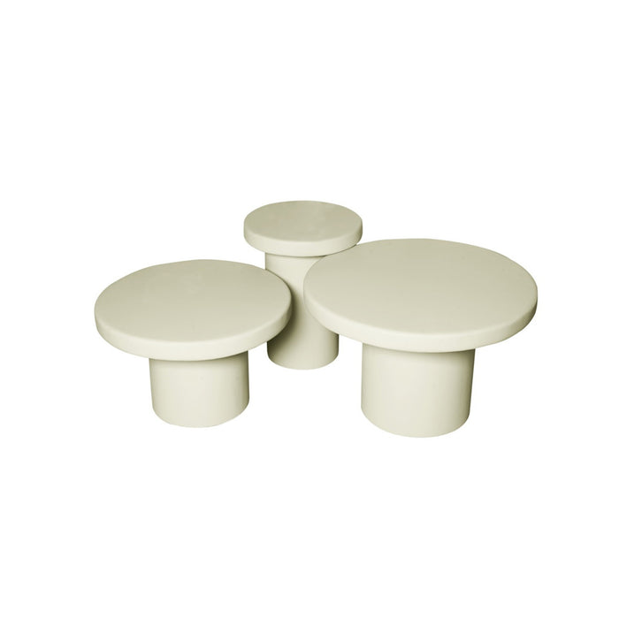 StarFurn - Salontafel Zandkleur Hout - Set van 3 - 70x70x45cm - Maya