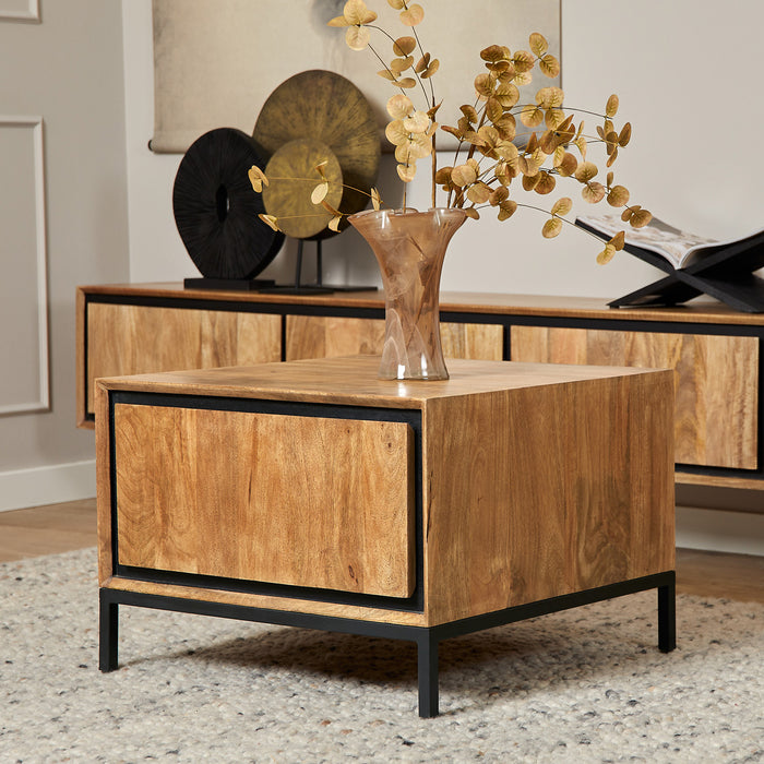 StarFurn - Bijzettafel Vierkant Naturel Hout - 60x60x40cm - RichWood