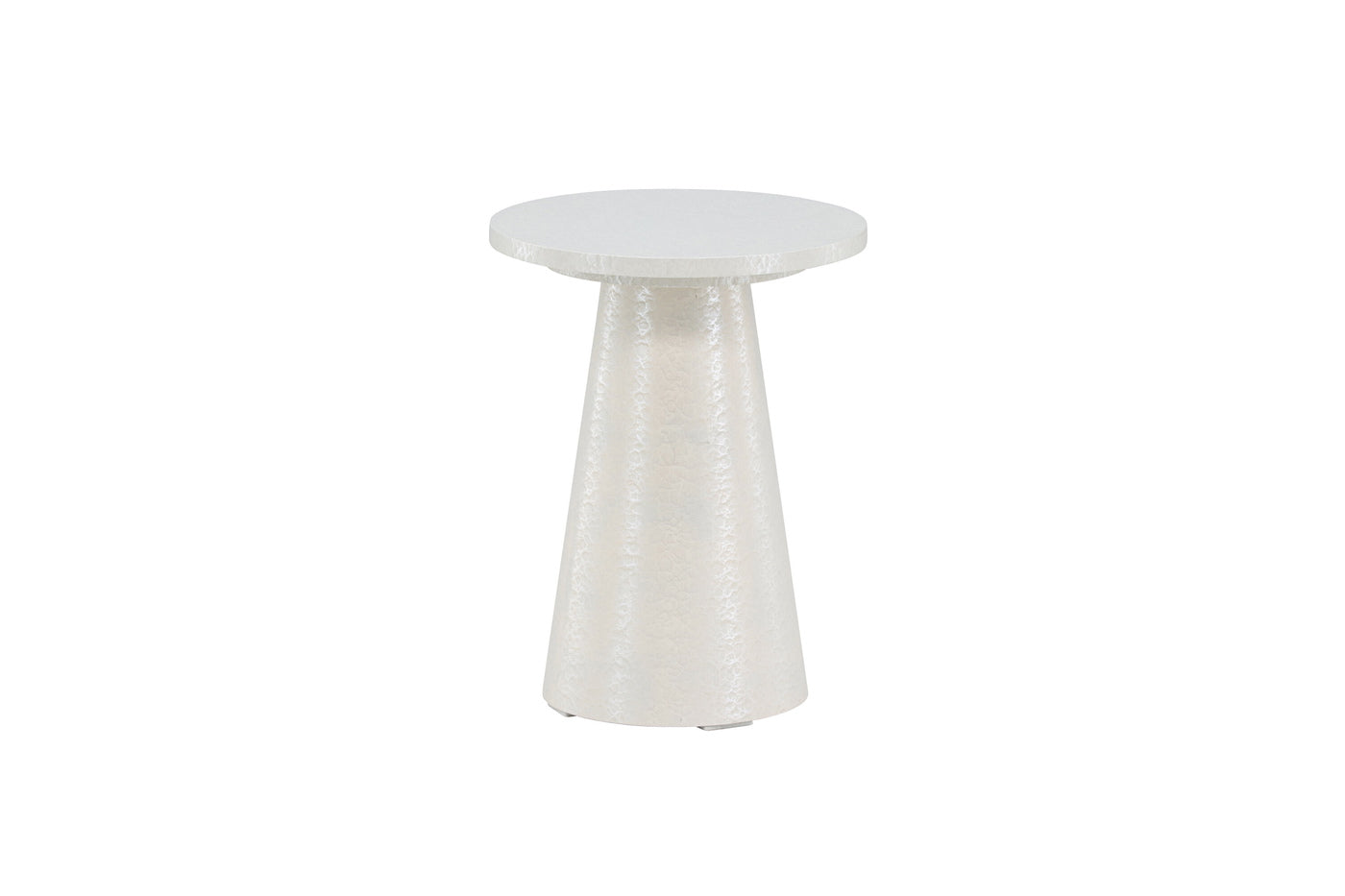 Fjôrd - Bijzettafel Rond - Wit Glossy MDF - 35x35x45cm - Lanzo