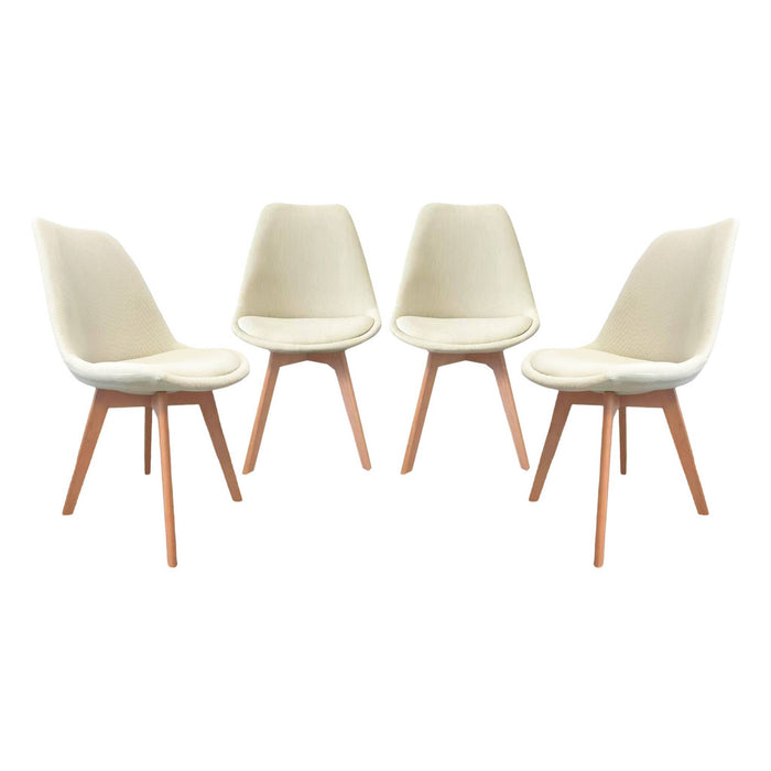 sweeek - Corduroy Scandinavische stoelen met beukenhouten poten (set
