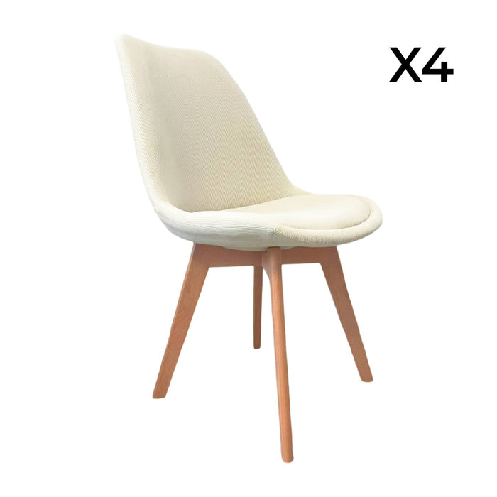 sweeek - Corduroy Scandinavische stoelen met beukenhouten poten (set