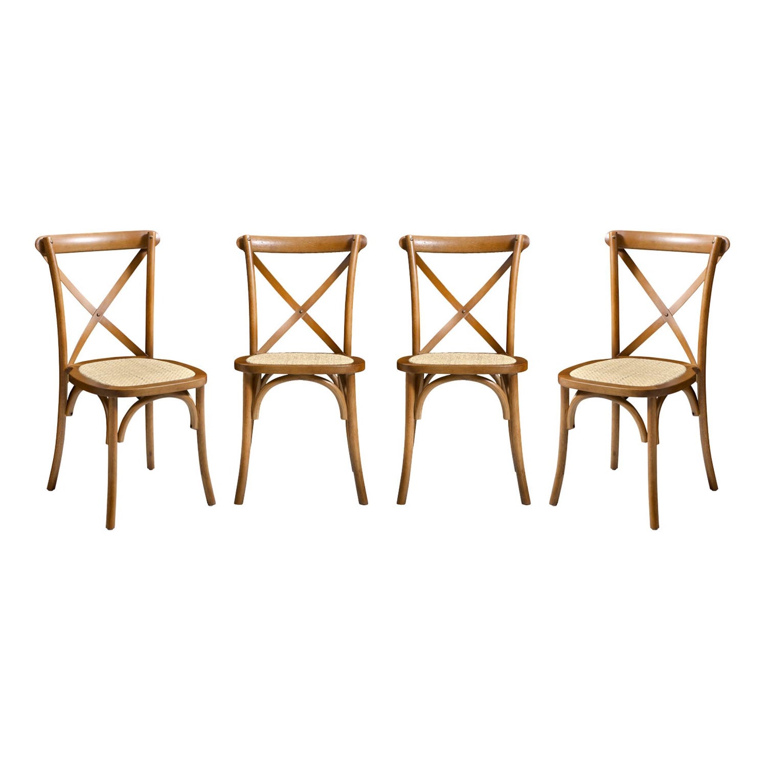 sweeek - Vintage rubberhouten bistrostoelen (set van 4)