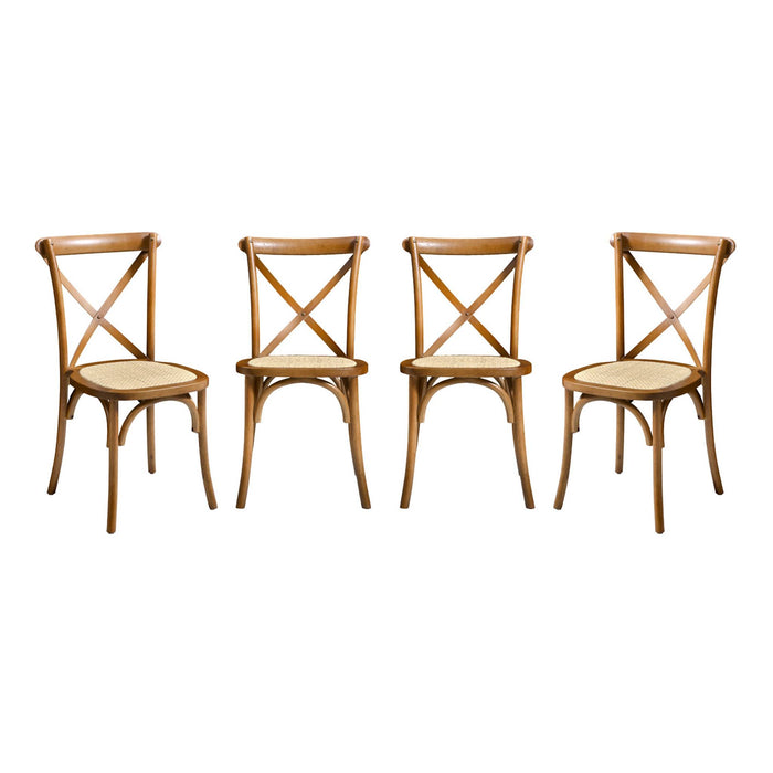 sweeek - Vintage rubberhouten bistrostoelen (set van 4)