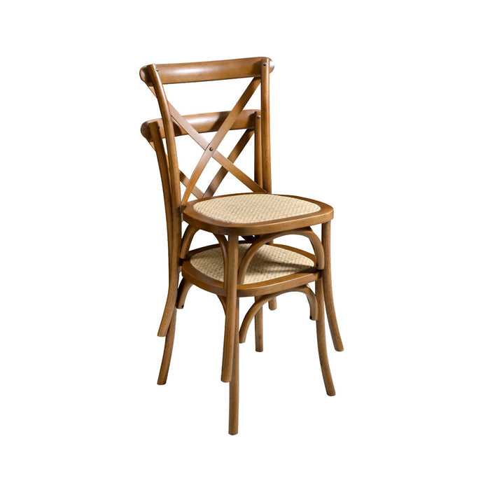 sweeek - Vintage rubberhouten bistrostoelen (set van 2)