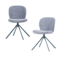 WOOOD Femke Eetkamerstoelen - Chenille - Blauw - Set van 2
