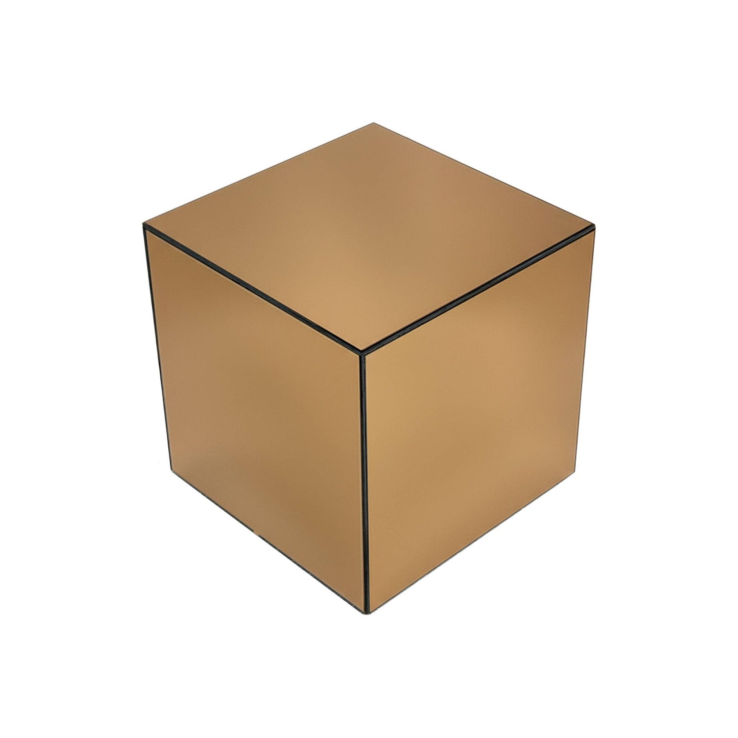 sweeek - Bijzettafel kubus spiegelglas 30cm