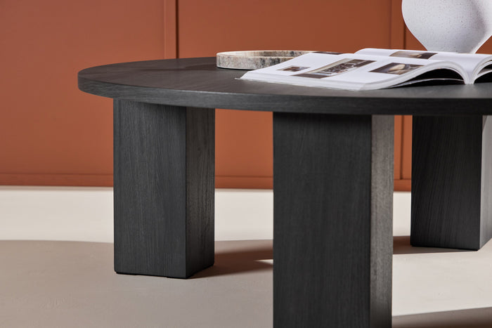 Fjôrd - Salontafel Rond - Zwart MDF - 120cm - Juno