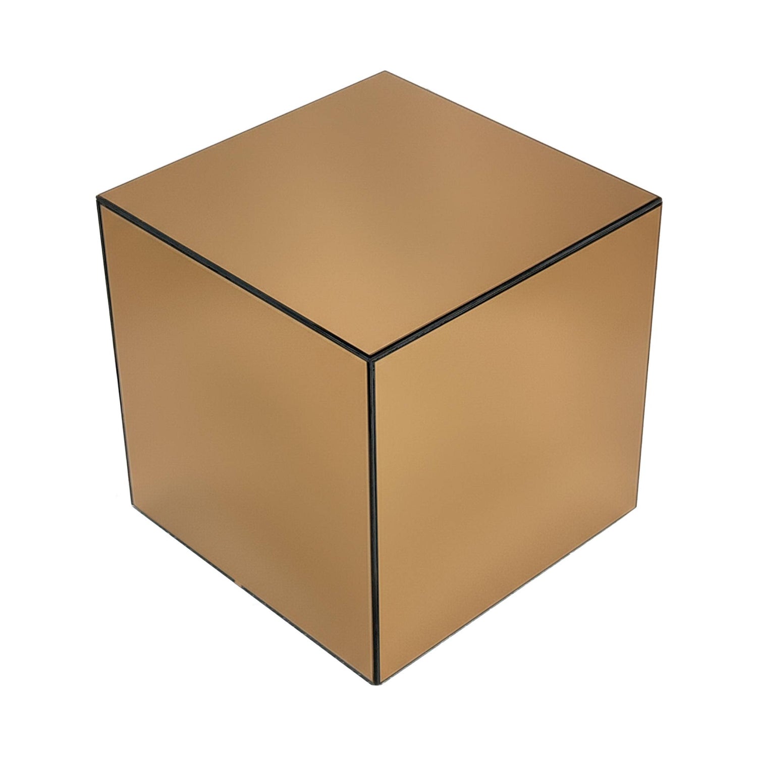 sweeek - Bijzettafel kubus spiegelglas 40cm