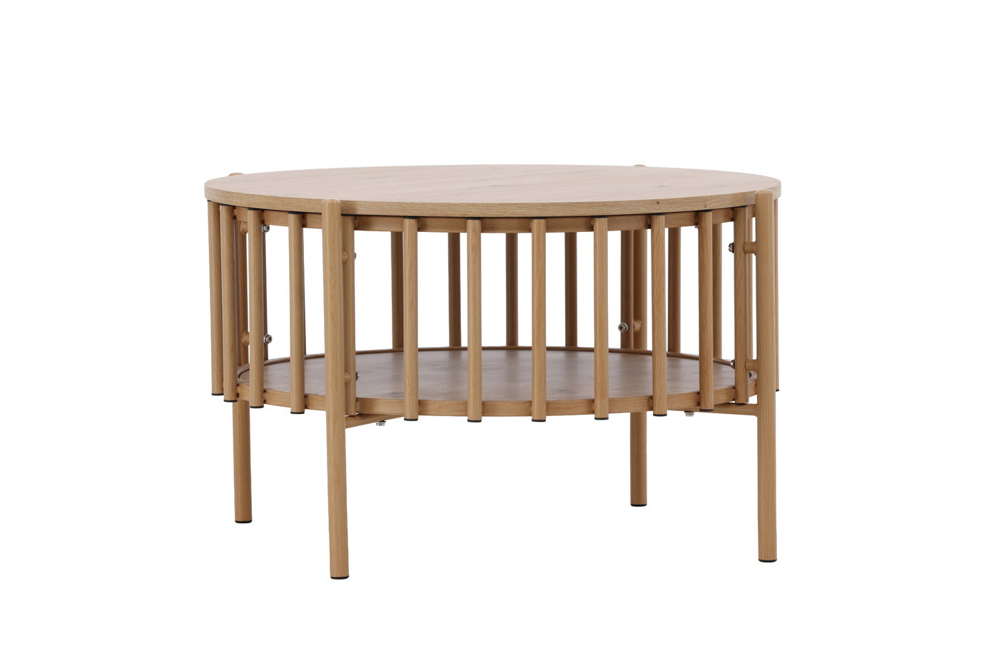 Fjôrd - Salontafel Met Opbergruimte - Naturel MDF - 80x80x50cm - Rubbo