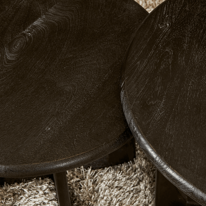 StarFurn - Salontafel Rond Zwart Hout - 60x60x45cm - Milou