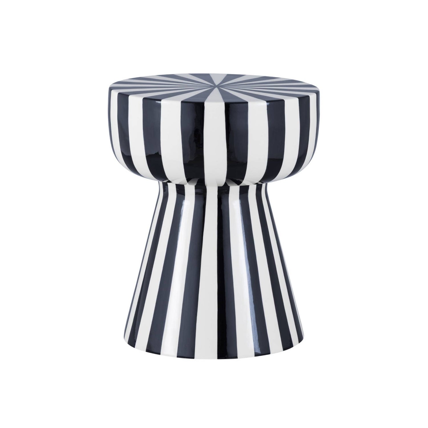 sweeek - Bijzettafel, nachtkastje, geëmailleerd staal gestreept