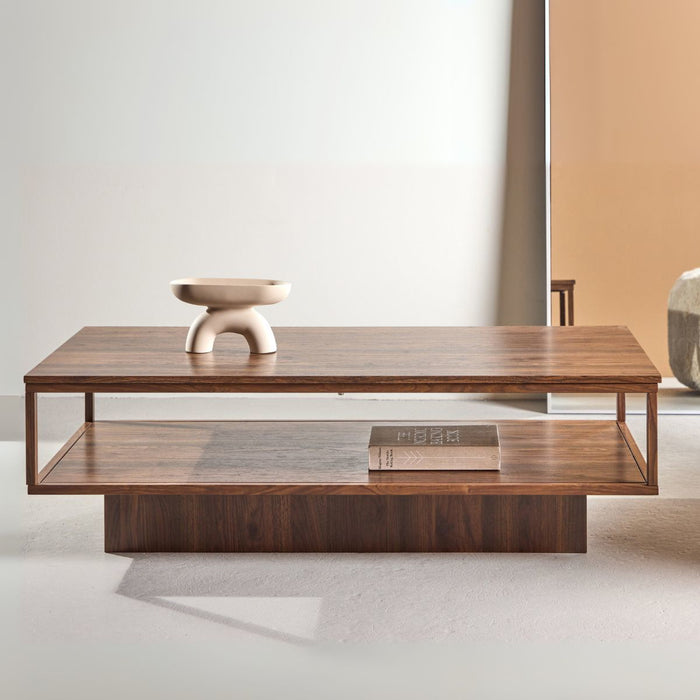 Fjôrd - Salontafel Rechthoek - Walnoot MDF - 130x60x40cm - Maglehem