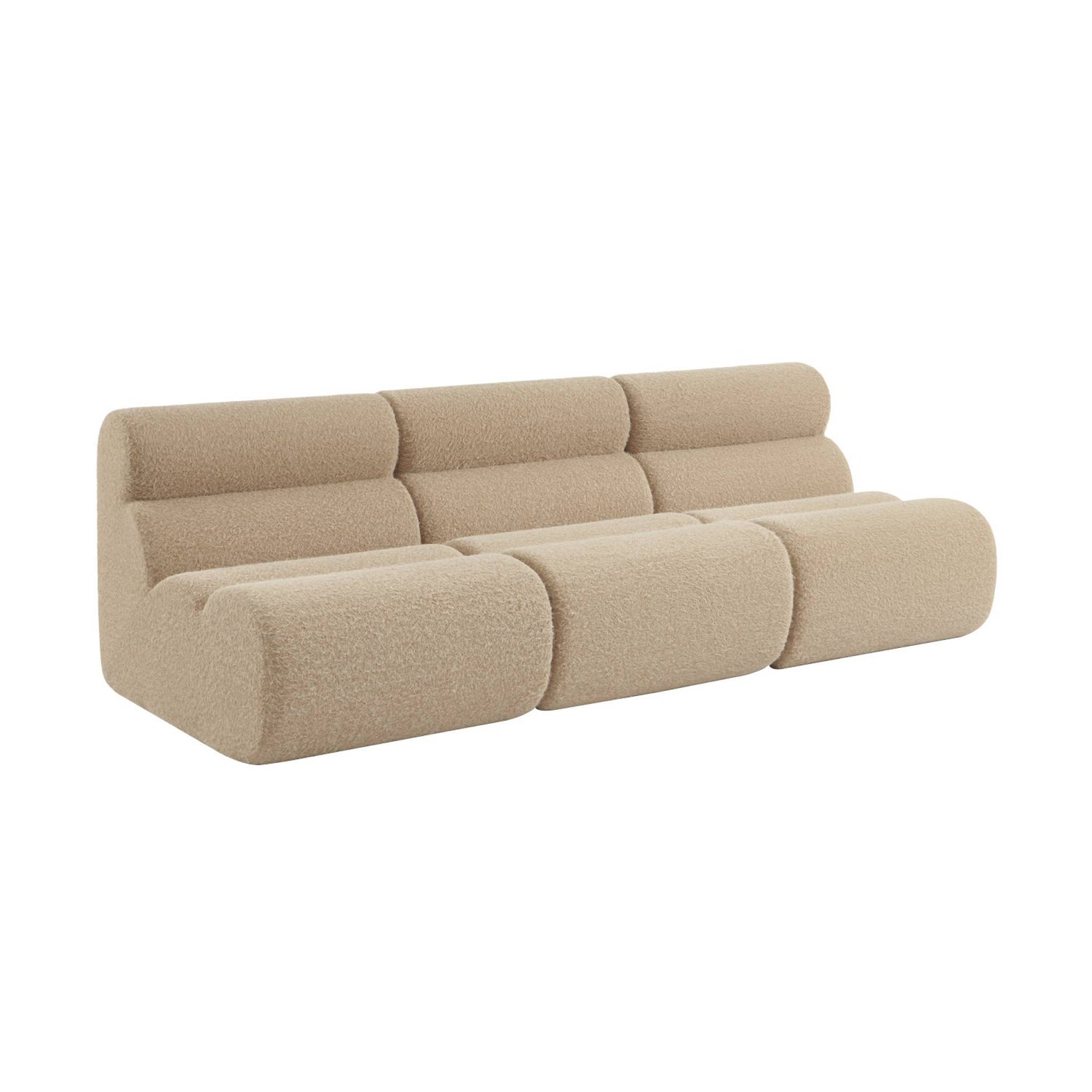 sweeek - Stoffen fauteuils effect alpaca 1 zitplaats (set van 3)