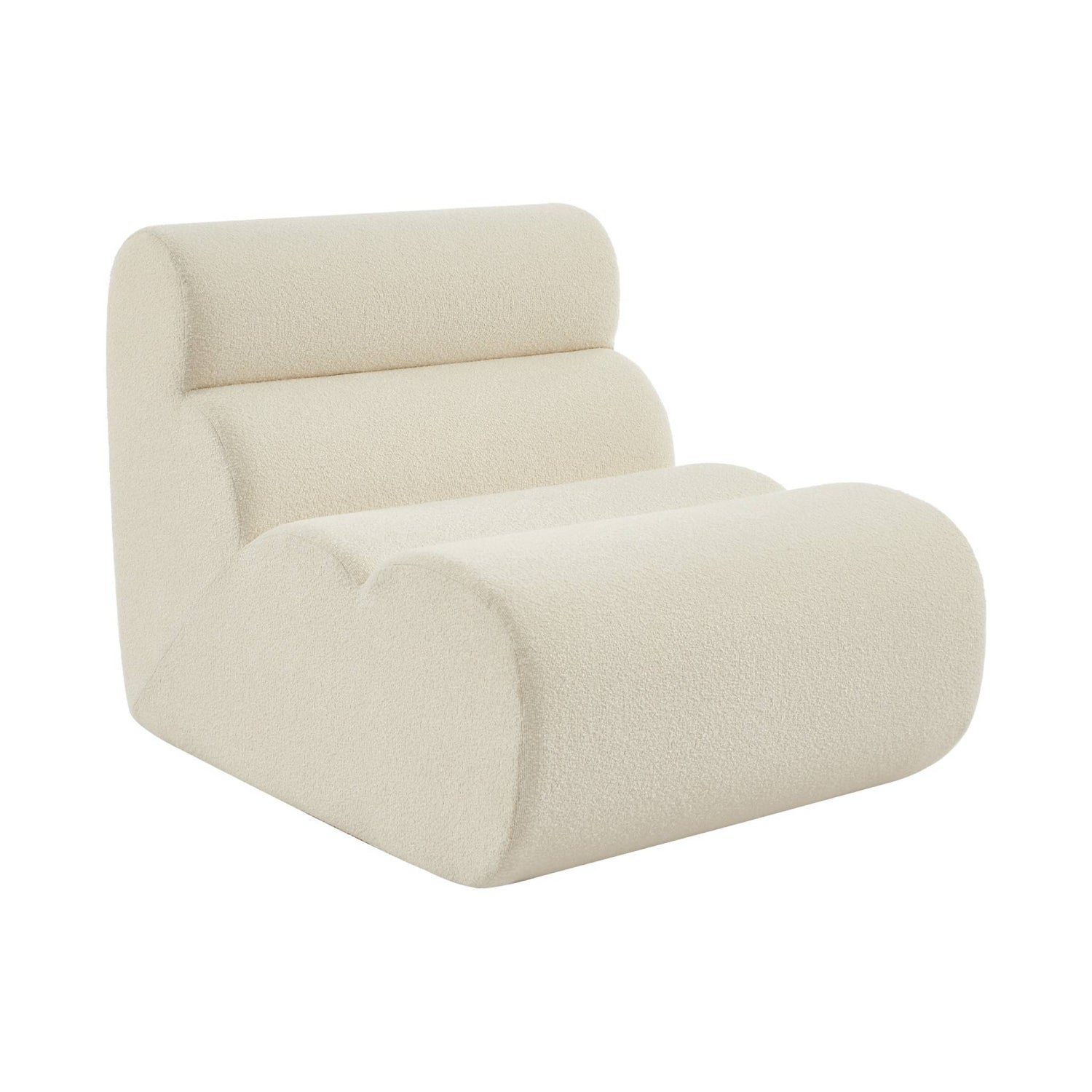 sweeek - Stoffen fauteuil getextureerde bouclé 1 zitplaats