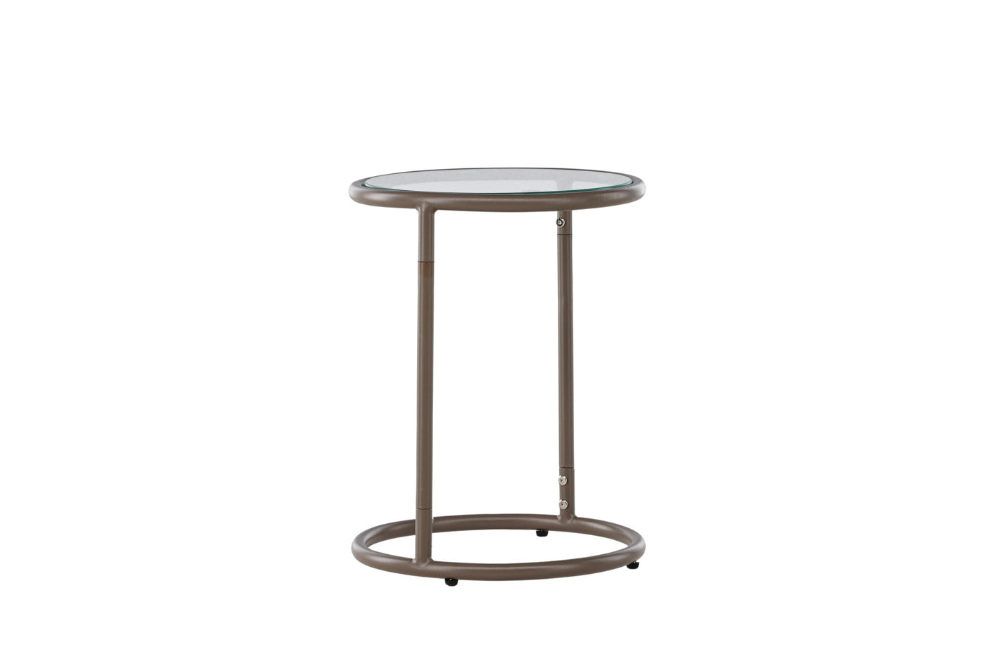 Fjôrd - Bijzettafel Rond - Bruin Glas - 35cm - Stavanger