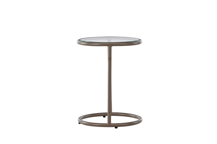 Fjôrd - Bijzettafel Rond - Bruin Glas - 35cm - Stavanger