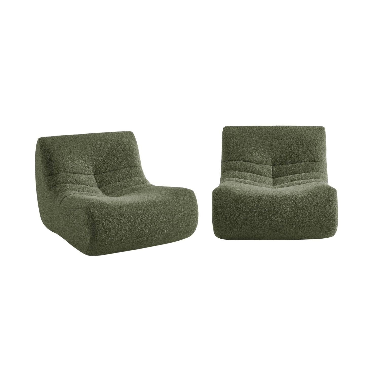 sweeek - Fauteuils alpaca-effect stof Sokol 1 zitplaats (set van 2)