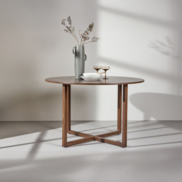 Fjôrd - Eettafel Rond - Walnoot - 120x120x75cm - Durango