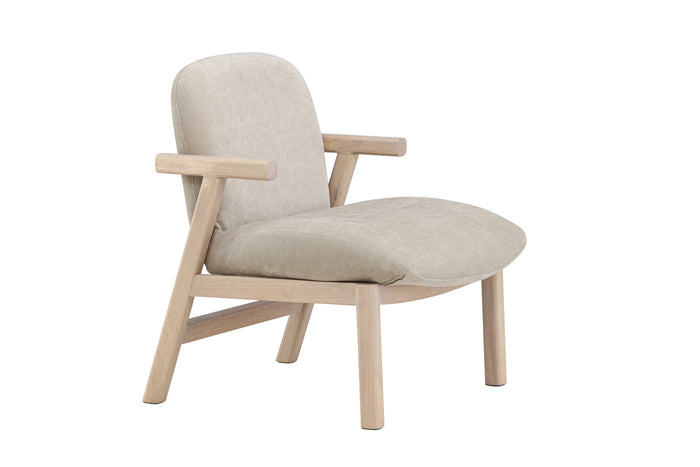 Fjôrd - Fauteuil Beige|Whitewash Stof - 67x74x77cm - Rile