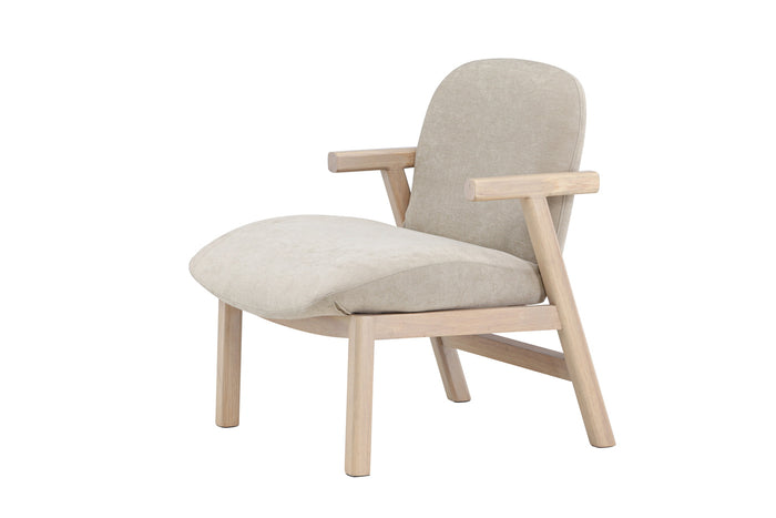 Fjôrd - Fauteuil Beige|Whitewash Stof - 67x74x77cm - Rile