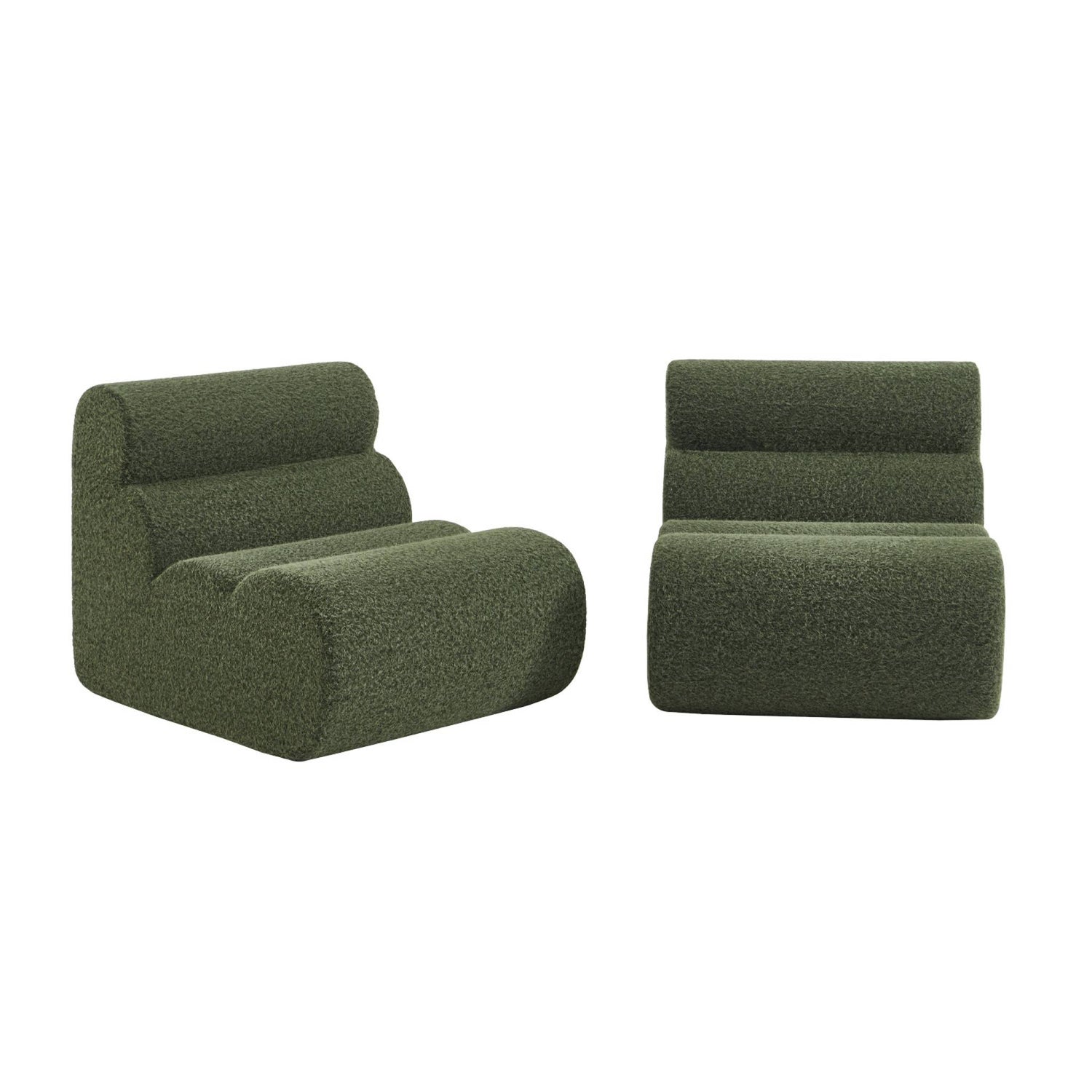 sweeek - Stoffen fauteuils effect alpaca 1 zitplaats (set van 2)