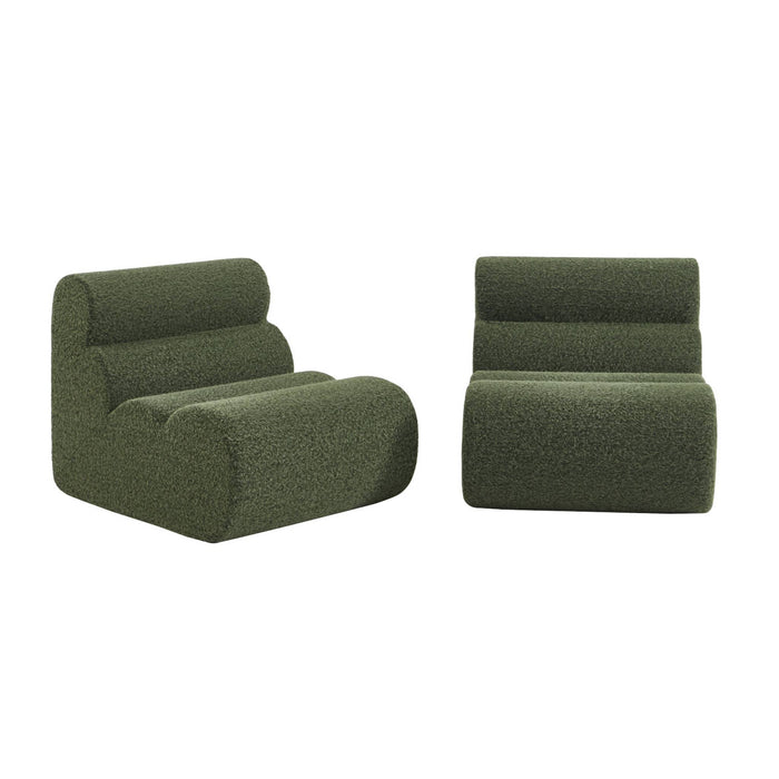 sweeek - Stoffen fauteuils effect alpaca 1 zitplaats (set van 2)