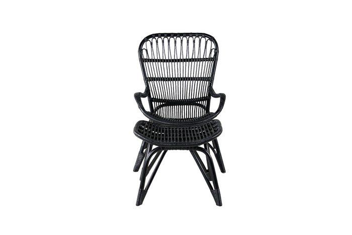 Fjôrd - Loungestoel Zwart Rotan - Ella