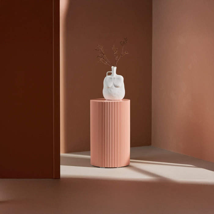 Fjôrd - Bijzettafel Rond - Roze MDF - 31x31x50cm - Lenox