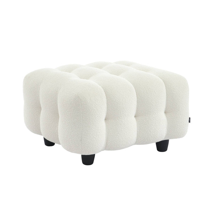 sweeek - Poef, bouclé voetenbankje voor 3-zitsbank Leon