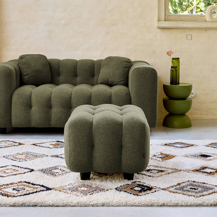 sweeek - Poef, bouclé voetenbankje voor 2-zitsbank Leon