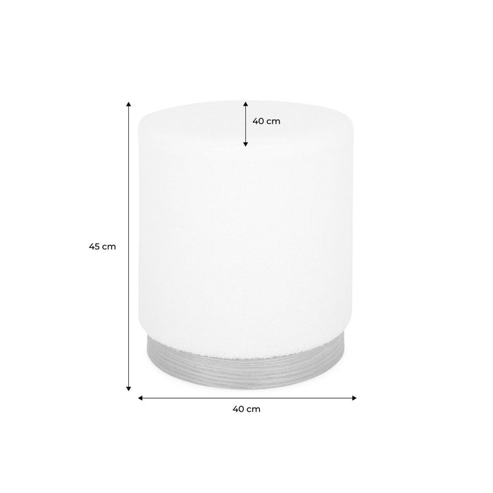 sweeek - Scandinavische poef in witte boucle