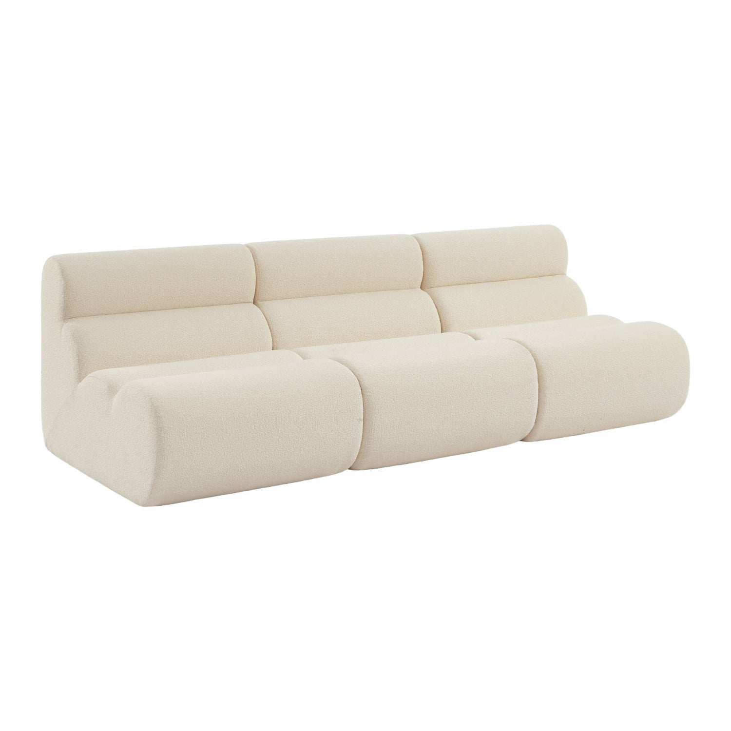 sweeek - Stoffen fauteuils getextureerde bouclé 1 zitplaats (set van