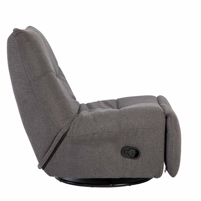 StarFurn - Fauteuil Donkergrijs Stof - Draaibaar & Relaxfunctie - Lazy