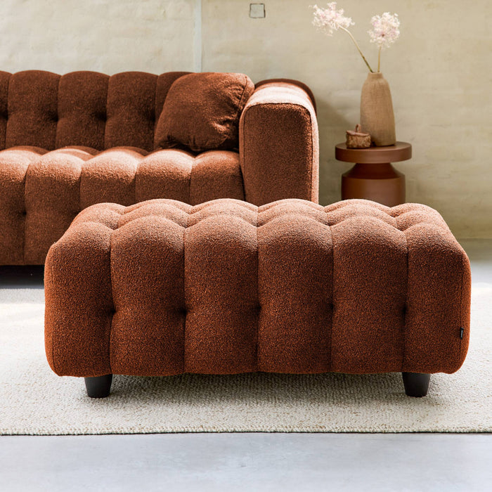 sweeek - Poef, bouclé voetenbankje voor 3-zits hoekbank Leon