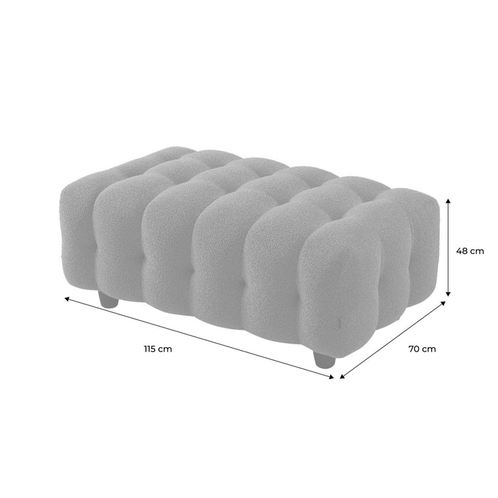 sweeek - Poef, bouclé voetenbankje voor 3-zits hoekbank Leon