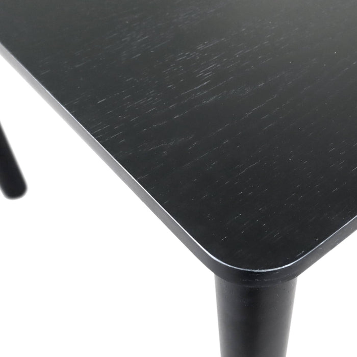 sweeek - Eettafel rubberhout en eikenfineer rechthoekig 6 plaatsen